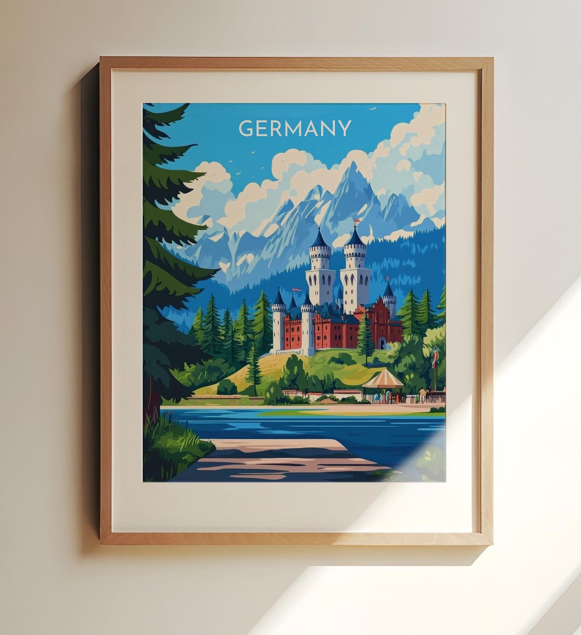 Neuschwanstein Castle Germany Bavarian Alps Castle Travel Poster