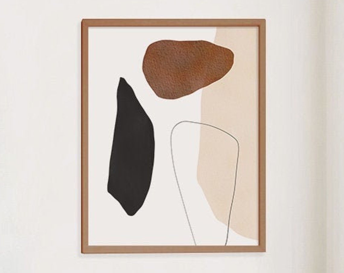 Rust Brown Black Organic Abstract Shapes Minimalist Neutral Poster - Image 3
