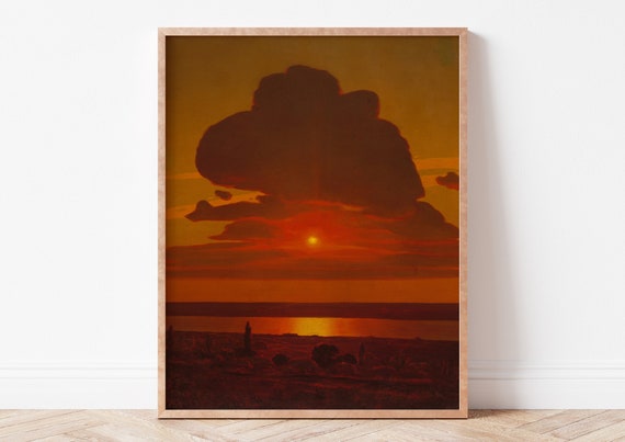 Red Sunset Arkhyp Kuindzhi Oil Painting Art Poster Print Vintage Minimalist Wall