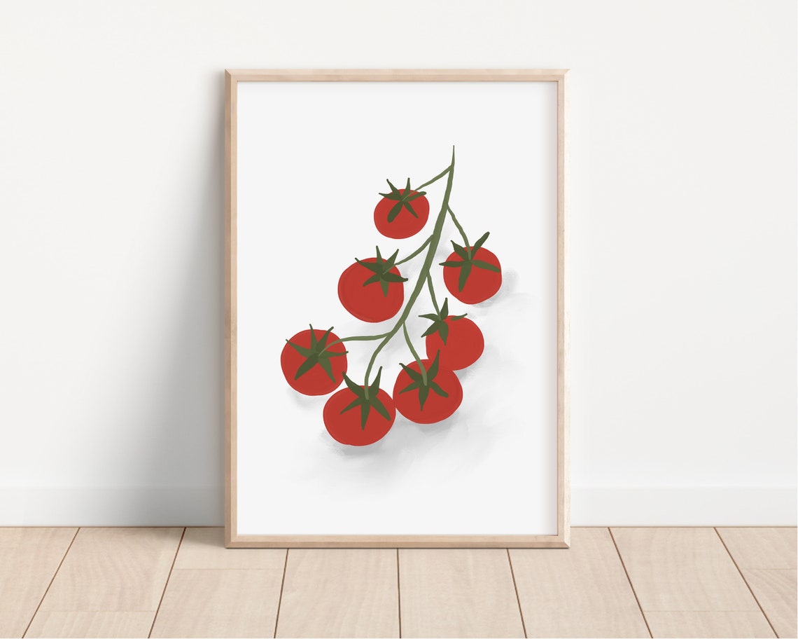 Cherry Tomatoes On Vine Fresh Bold Red Produce Kitchen Poster - Image 2