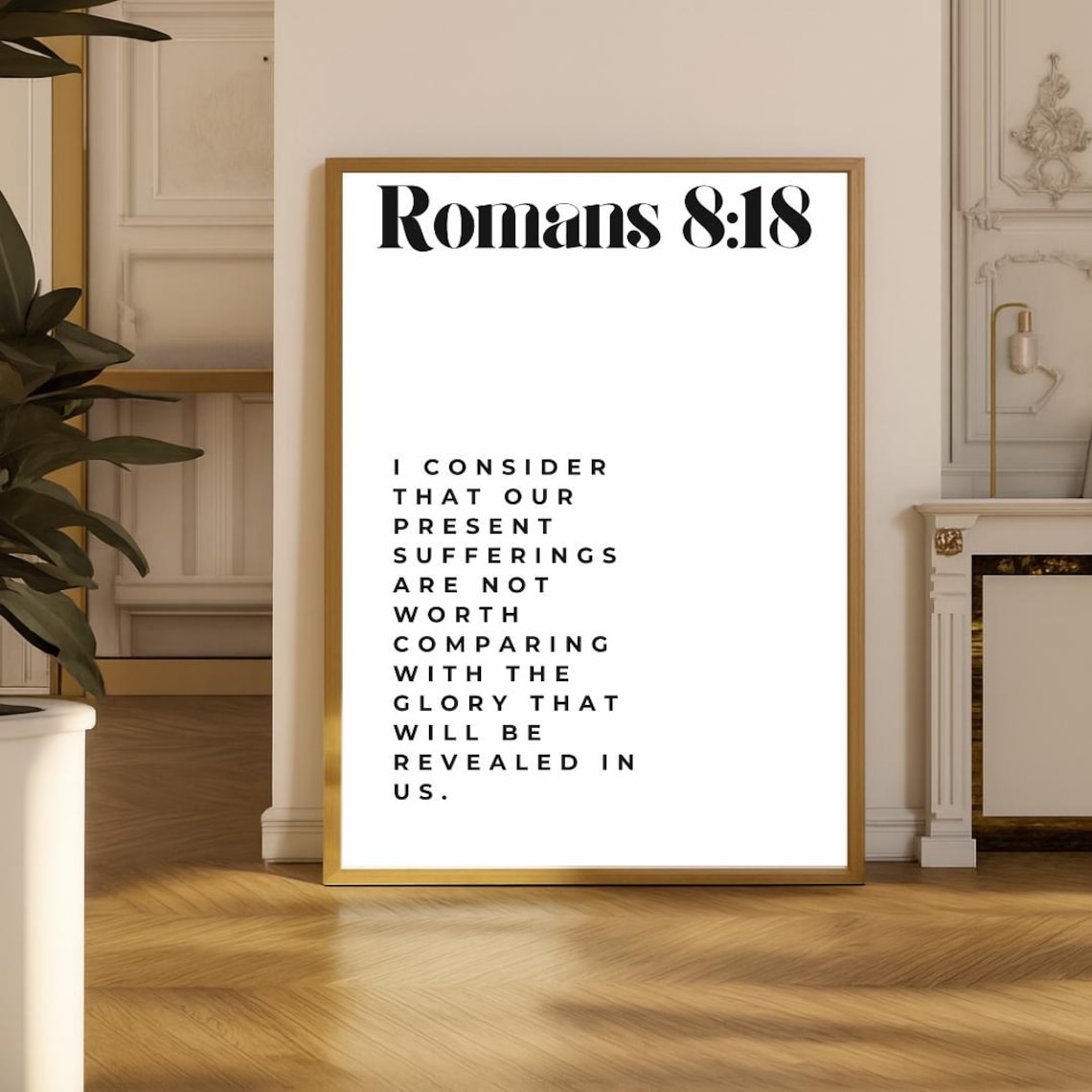 Romans 818 Christian Wall Art Our Present Sufferings Bible Verse Print Inspirational Scripture Decor Unframed Faith Poster