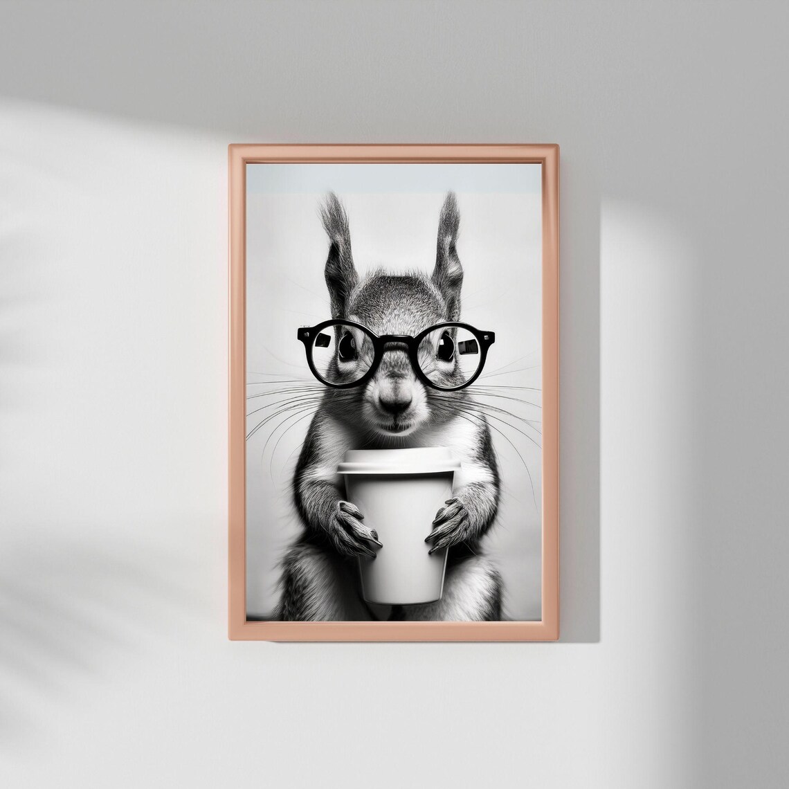 Squirrel Cute Animal Drinking Coffee, Vintage Poster - Image 5