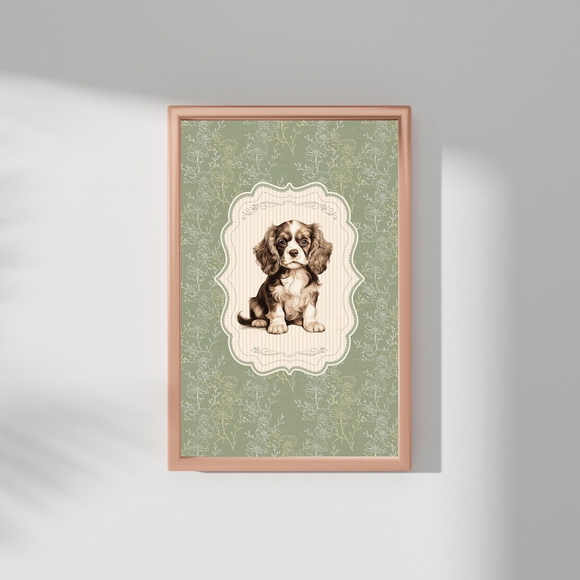 Vintage Style Cavalier King Dog Art Print, Nursery Decor - Image 5