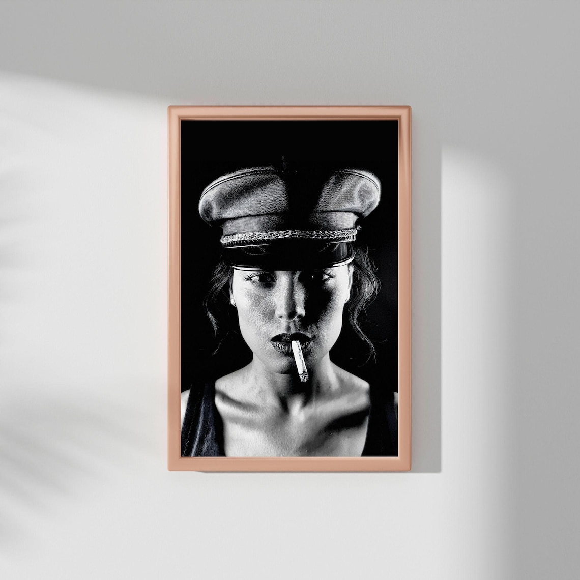 Black And White Portrait Of Woman With Cigarette, Vintage Style - Image 3