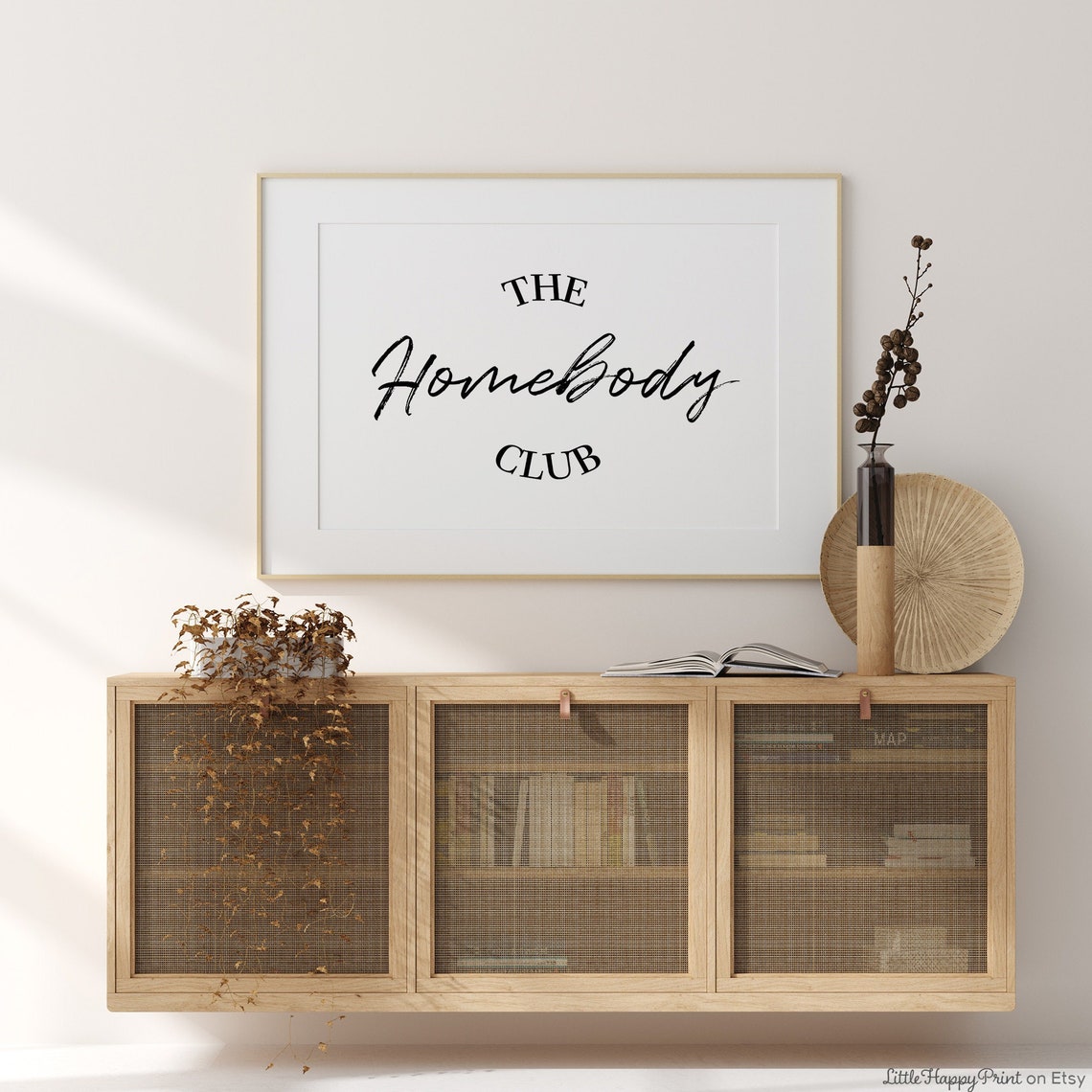 The Homebody Club Minimalist Script Typography Home Decor Wall Art