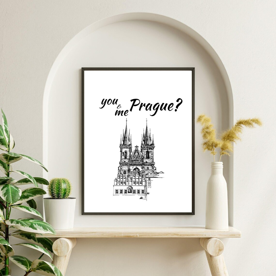 You And Me Prague Romantic Minimalist Travel Art - Image 7