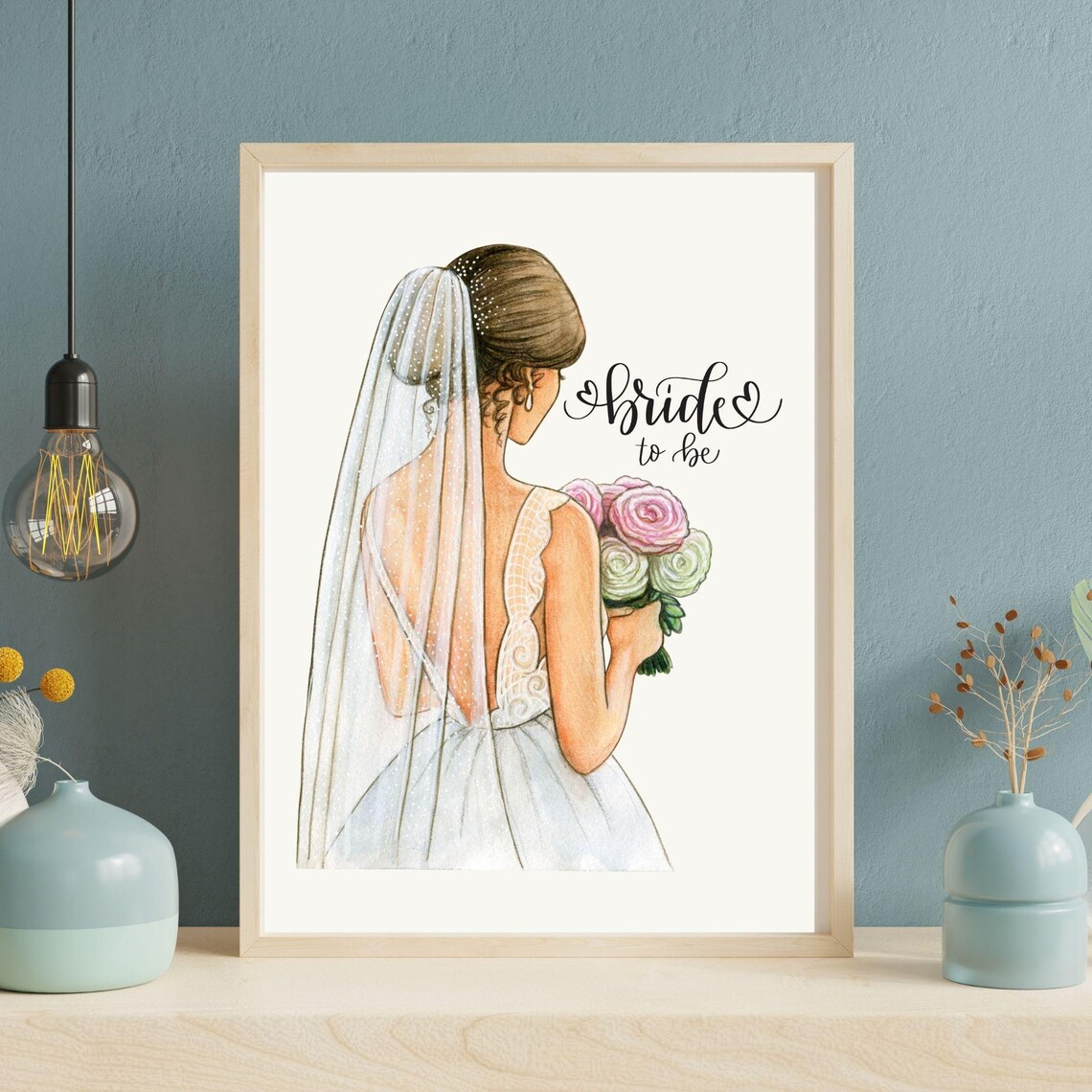 Bride To Be Elegant Illustration Art Print - Image 6