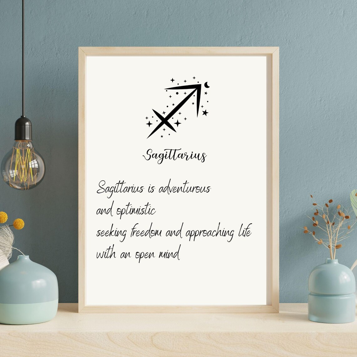 Sagittarius Zodiac Sign, Minimalist Art Print