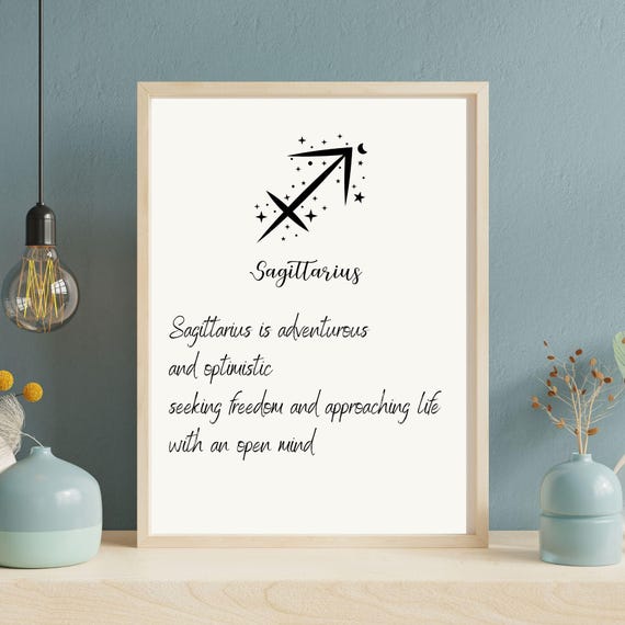Sagittarius Zodiac Sign, Minimalist Art Print