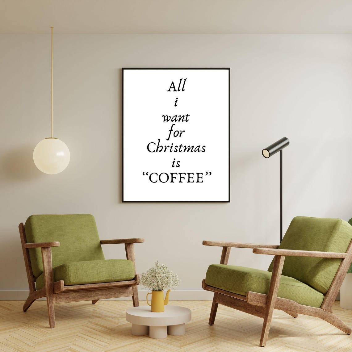 All I Want For Christmas Is Coffee Minimalist Kitchen Holiday Poster - Image 7