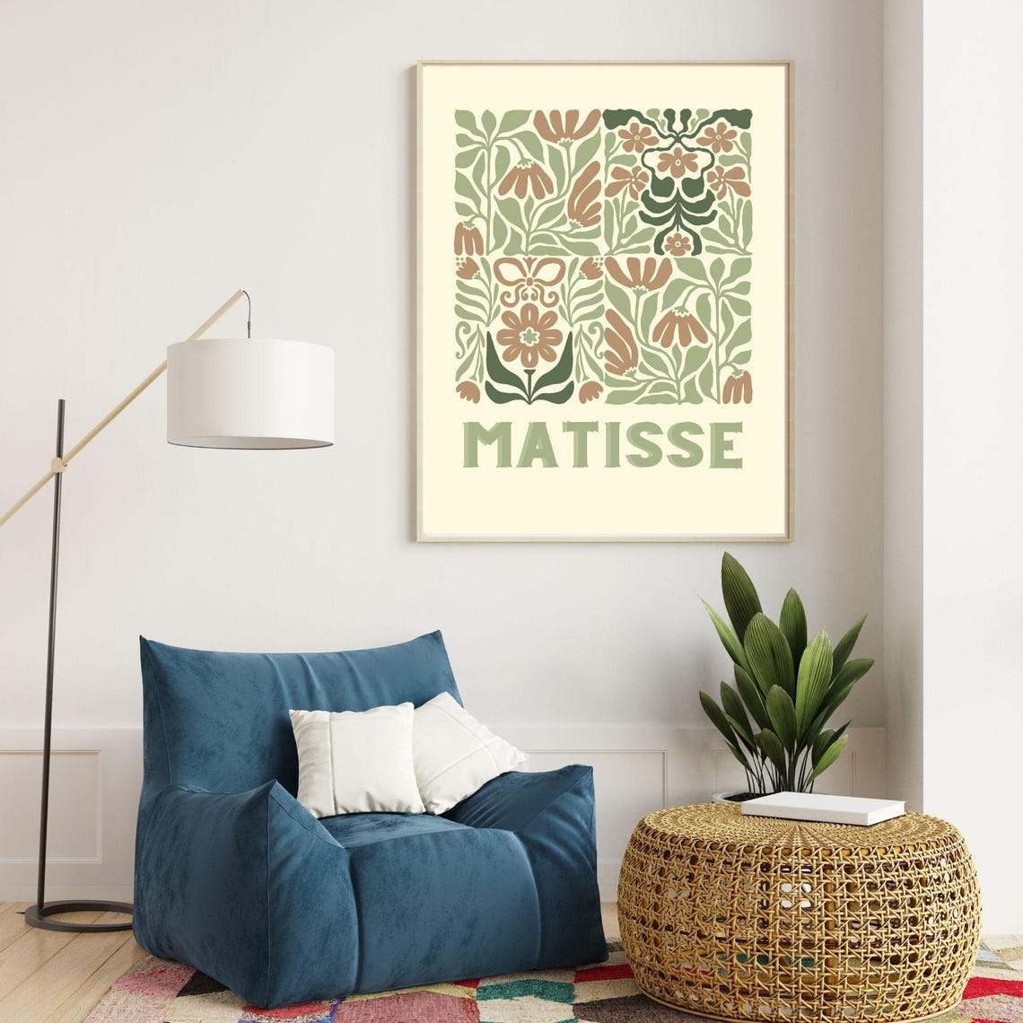 Matisse Green Botanical Floral Pattern Vintage Abstract Decor Poster - Image 3