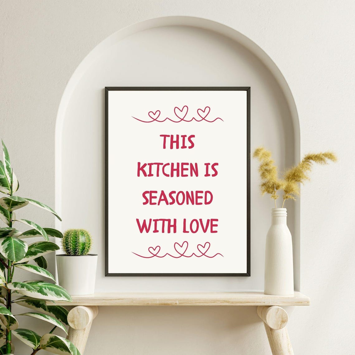 This Kitchen Is Seasoned With Love Fun And Playful Wall Art Kitchen Poster Playful Kitchen Art Cute Kitchen Decor - Image 3