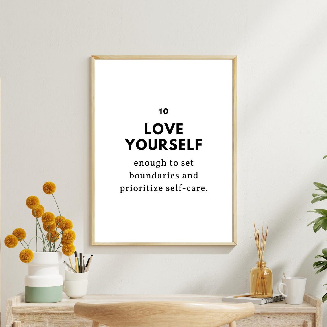 Be Yourself Love Yourself Trust Yourself Minimalist Quote Print Poster - Image 2