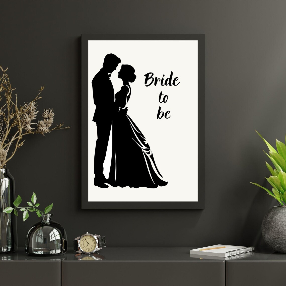 Bride To Be Romantic Couple Minimalist Art Print - Image 3
