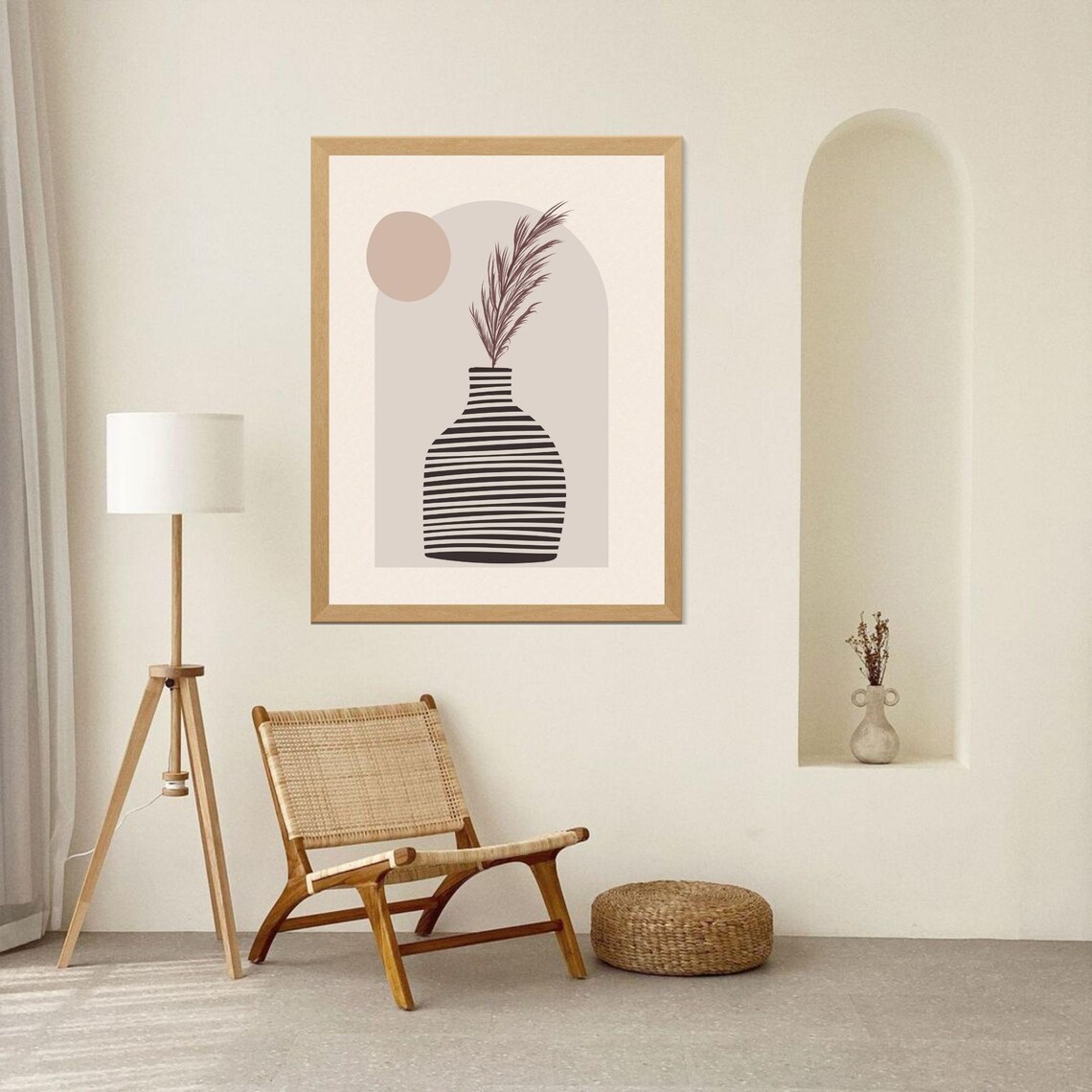 Minimalist Boho Vase With Feather Art Poster - Image 6