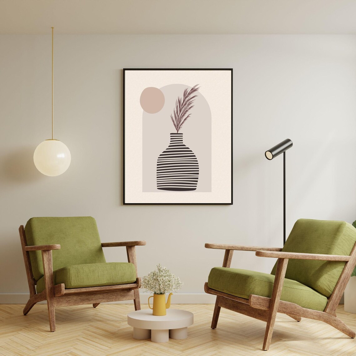 Minimalist Boho Vase With Feather Art Poster - Image 7