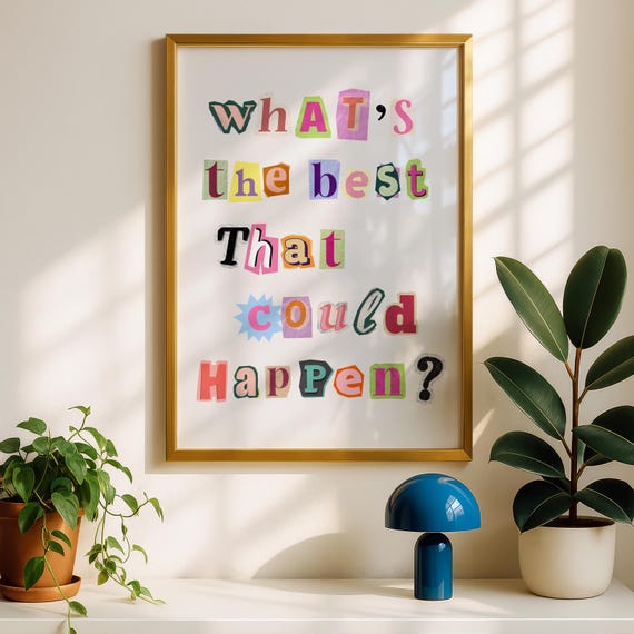 Positive Quote Print Motivational Wall Art 90s Poster Uplifting Affirmation Bedroom Manifestation