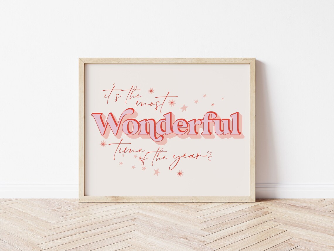 It's The Most Wonderful Time Of The Year Retro Christmas Poster