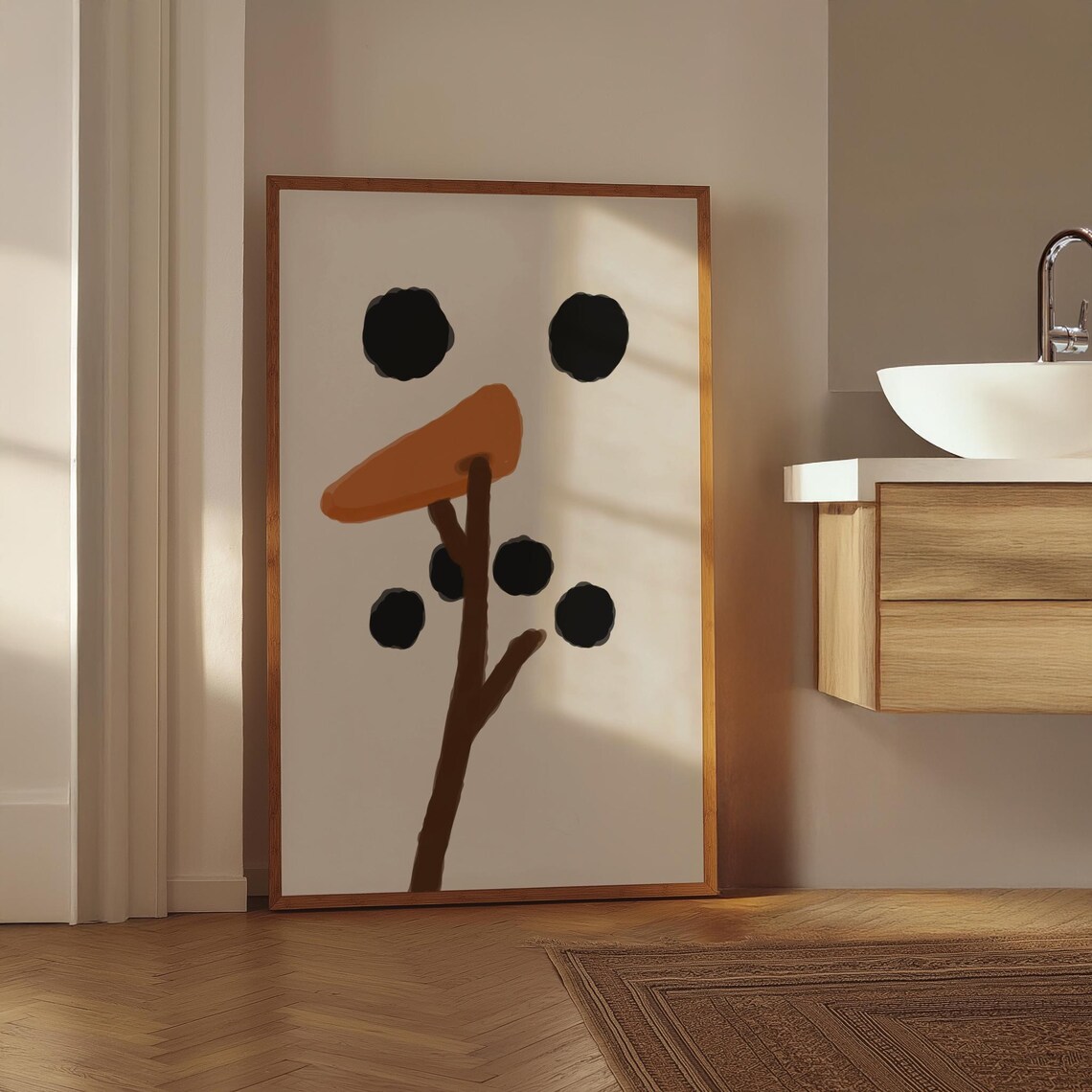 Snowman Bathroom Funny Festive Decor Art Print - Image 3