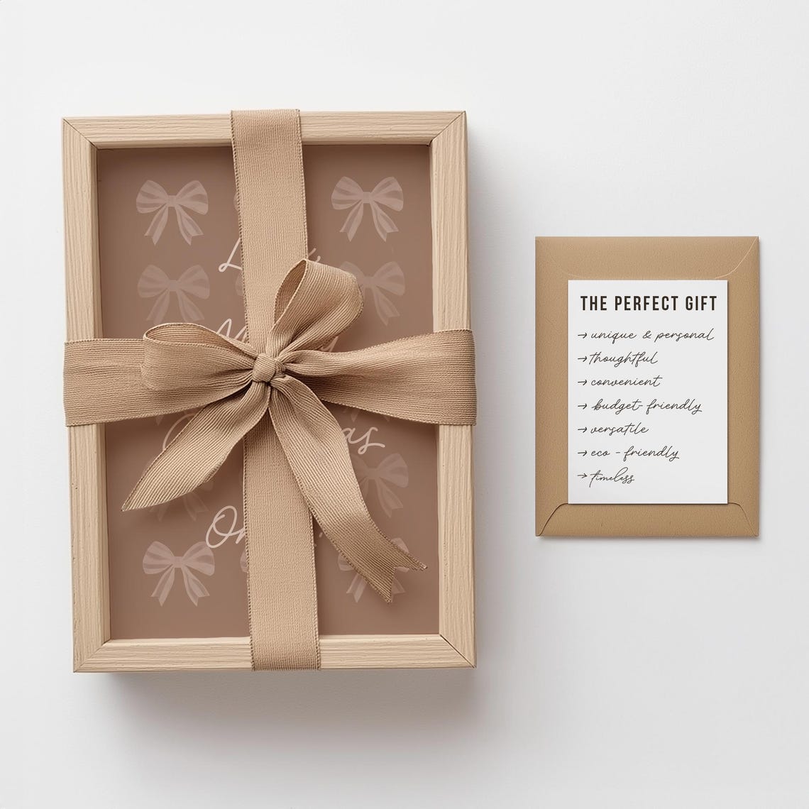Like Merry Christmas Okay Taupe Coquette Bow Funny Quote Print - Image 2
