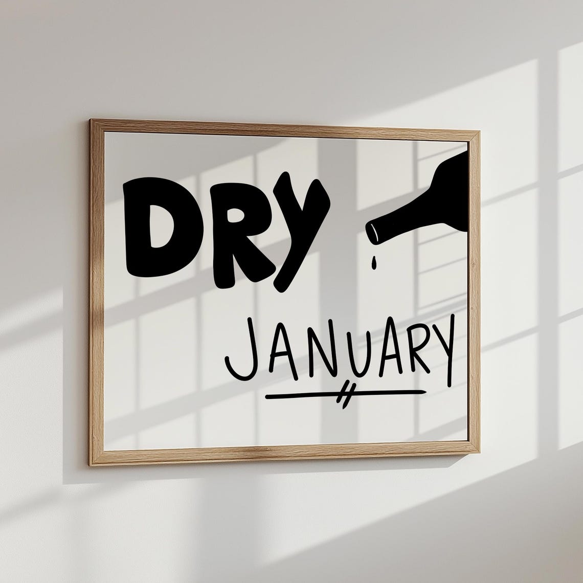 Dry January Sober Curious Motivational Typography Wall Poster - Image 3