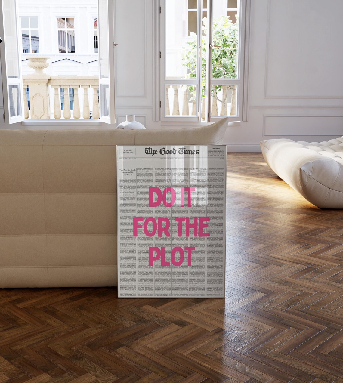 Do It For The Plot Newspaper Print, Funny Quote - Image 3