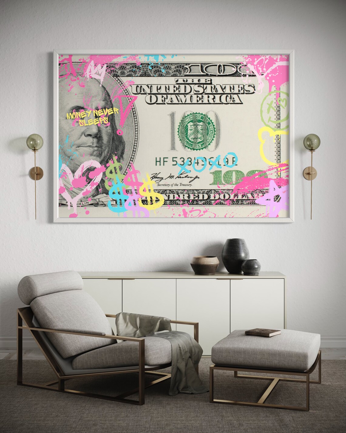 Graffiti Money Poster, Preppy Urban Wall Art - Image 2
