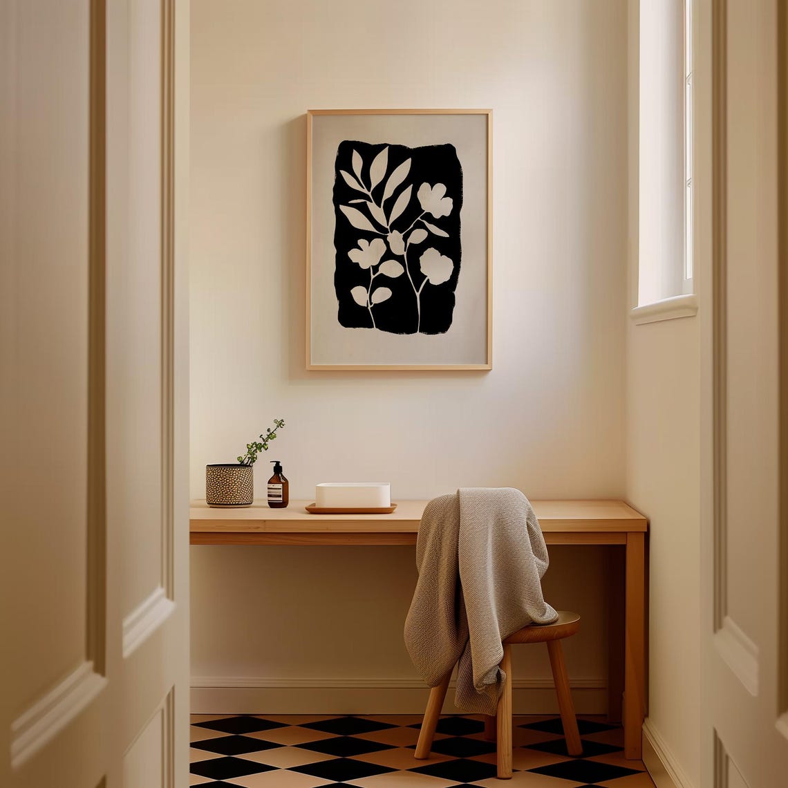 Delicate Neutral Wildflower Sprigs Vintage Botanical Wall Art - Image 2