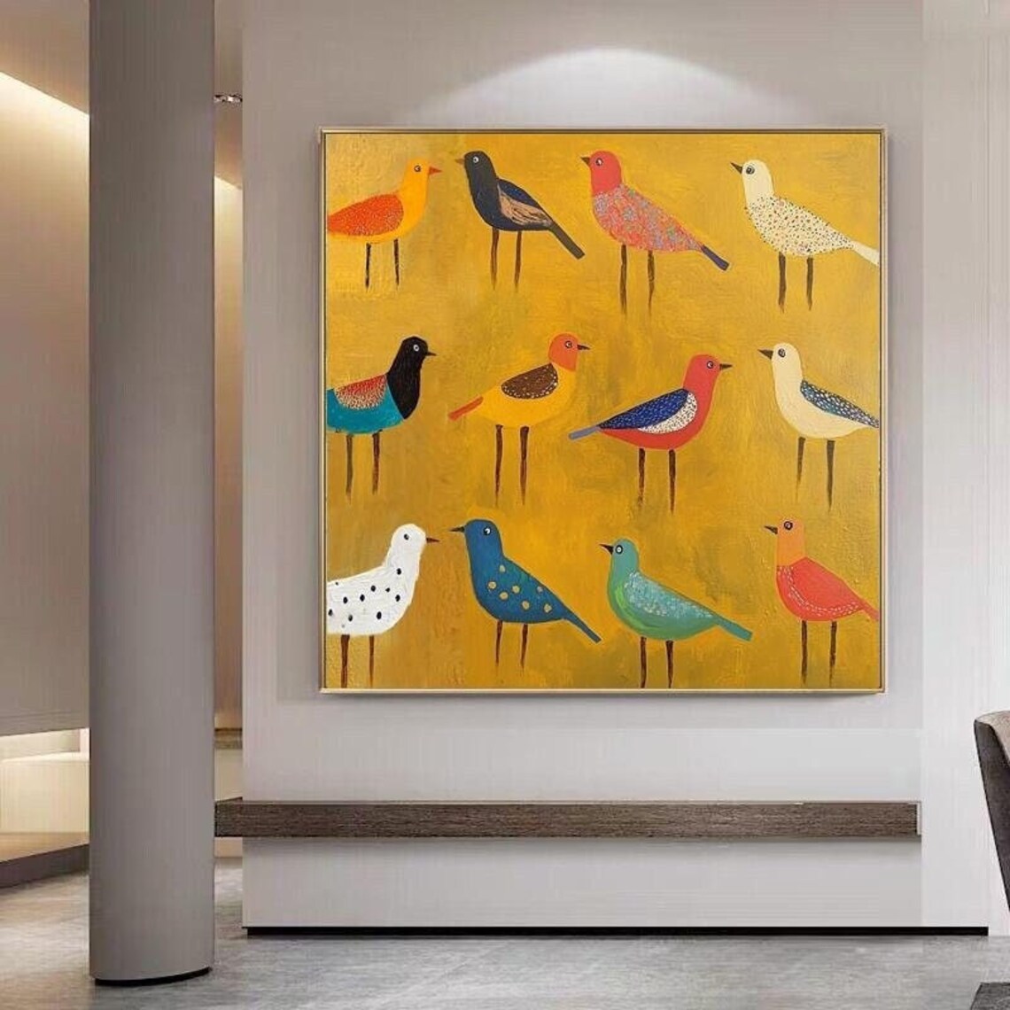 Minimalist Birds Modern Pop Art, Art Print