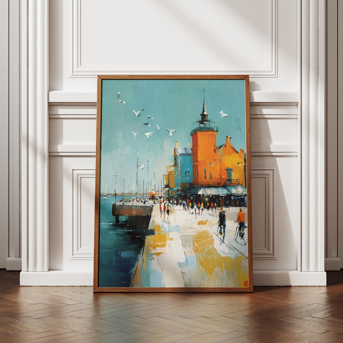 Oulu Harbor Finland Colorful Waterfront Promenade Seascape Art Poster