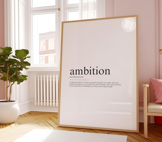 Home Office Decor Definition Poster, Motivational Art