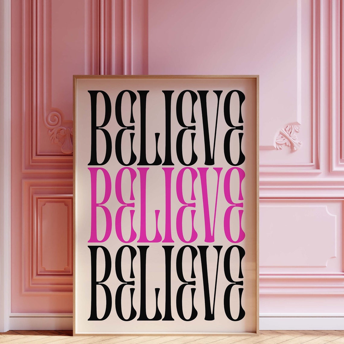 Believe Poster Positive Affirmation Quote Print Art Inspirational Motivational