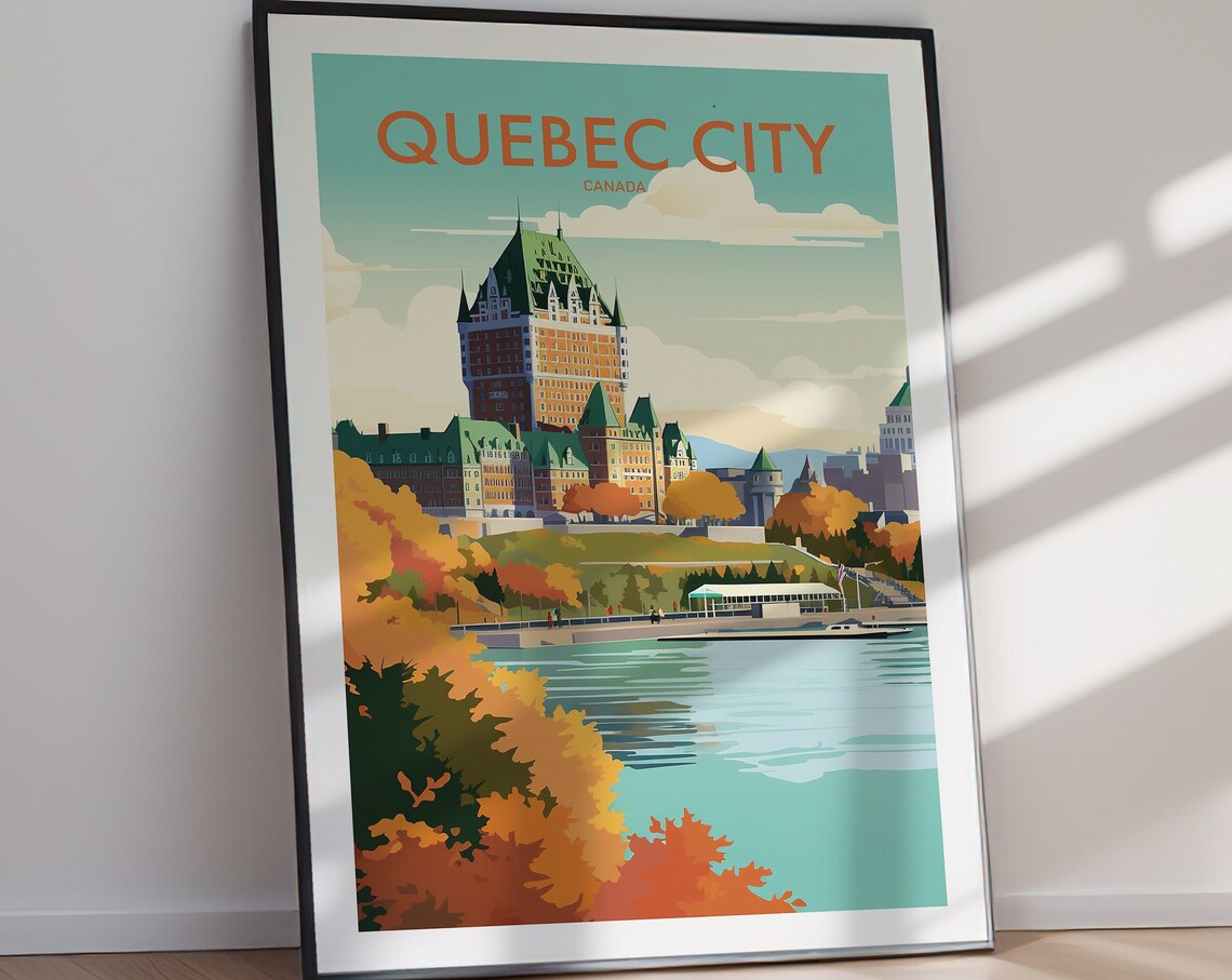 Quebec City Canada Chateau Frontenac Autumn River Travel Poster - Image 3