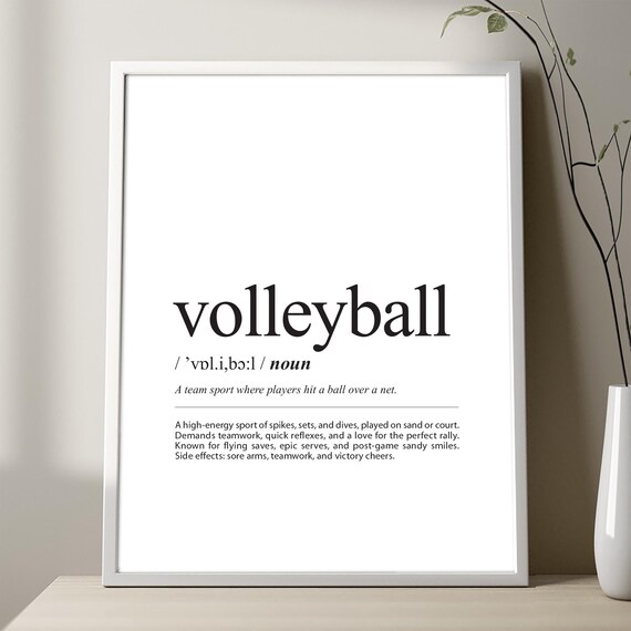 Volleyball Definition Typography Print Team Sport Wall Decor Gift