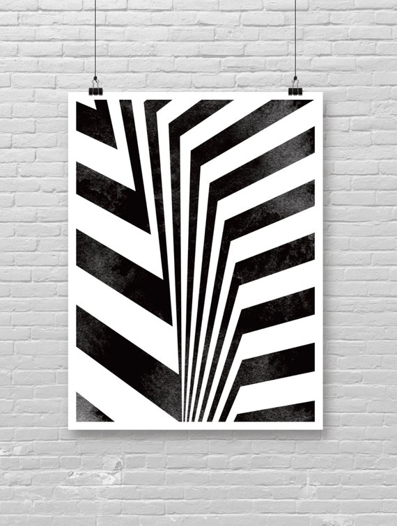 Optical Illusion Abstract Art Print Hypnotizing Psychedelic Poster Black And White Contemporary 34