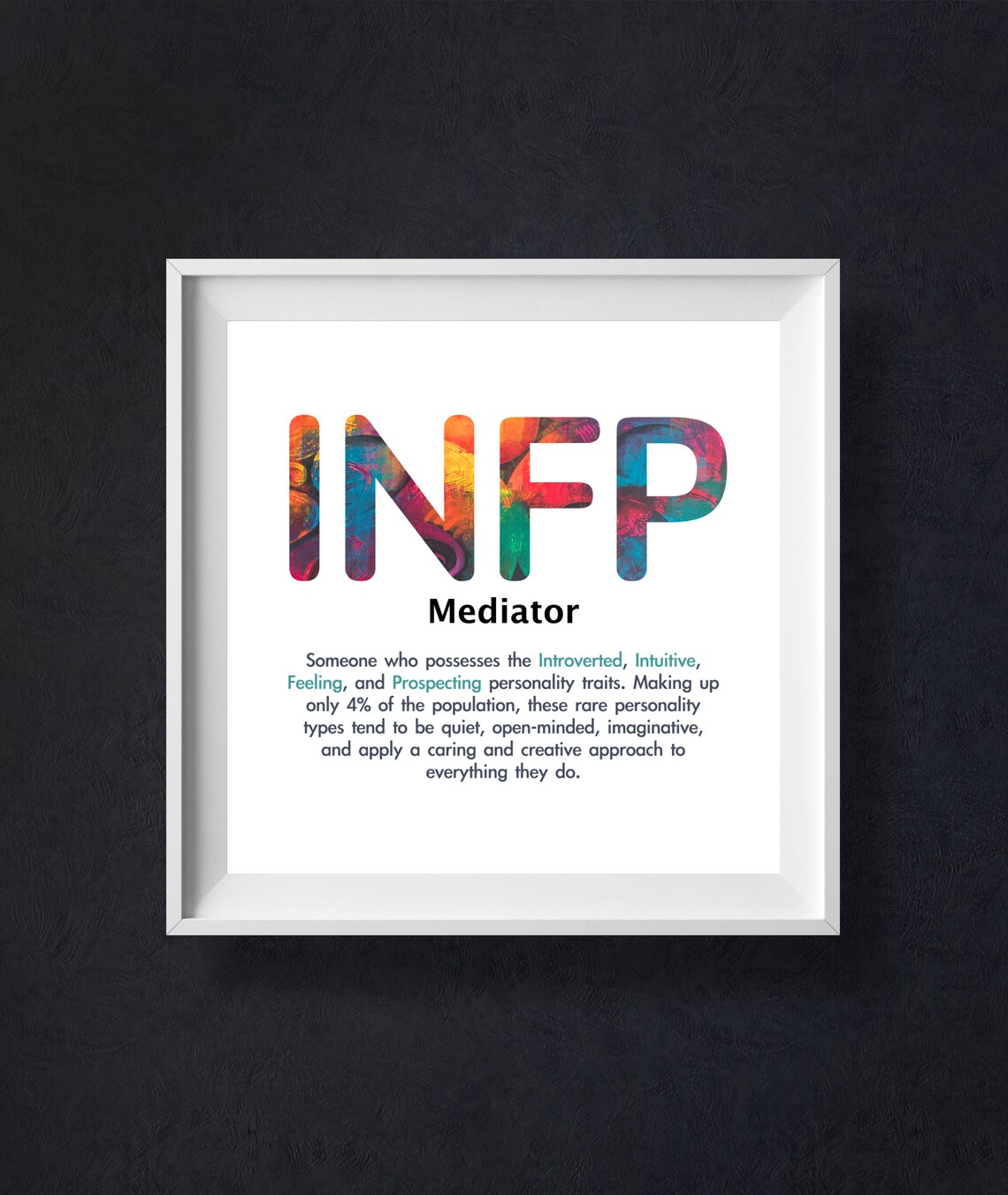 Infp Personality Type Quote Print 16 Types Wall Art Inspirational Motivational Unframed Abstract Home Dcor Poster