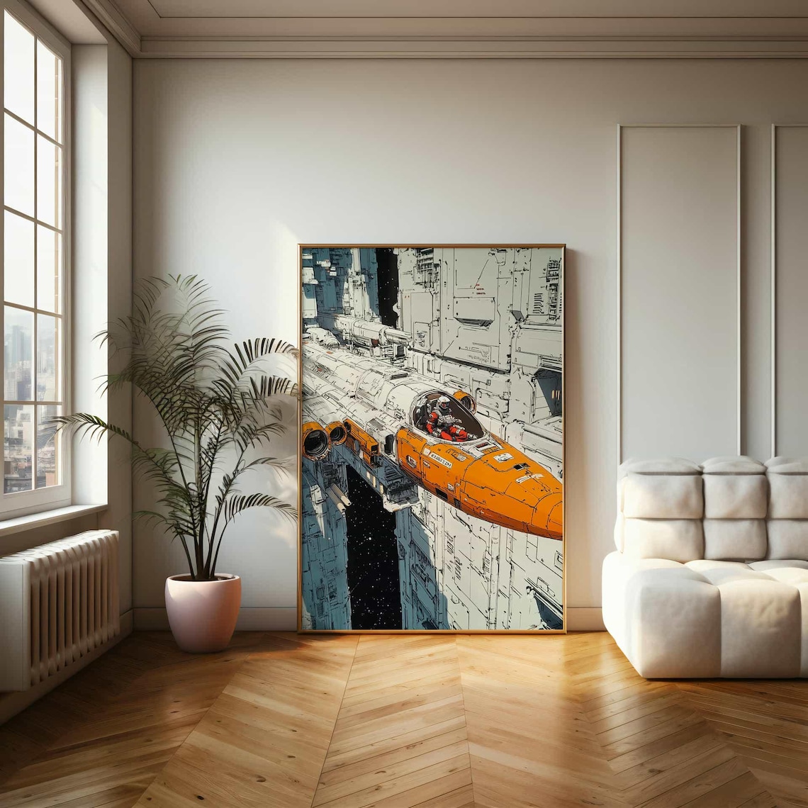 Vintage Spacecraft Exploration Poster, Retro Futurism Print - Image 2