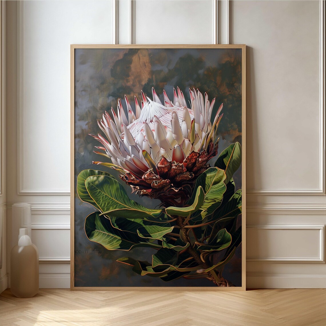 Protea Flower Botanical Poster, Floral Wall Art Print