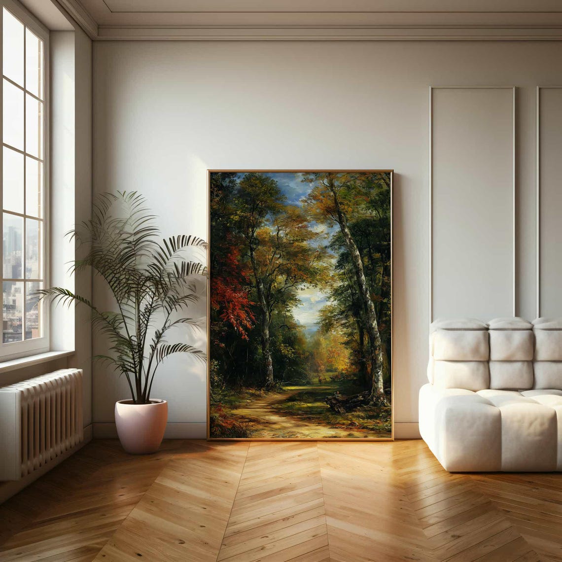 Serene Forest Path Poster Stunning Nature Oil Painting Art Print - Image 2