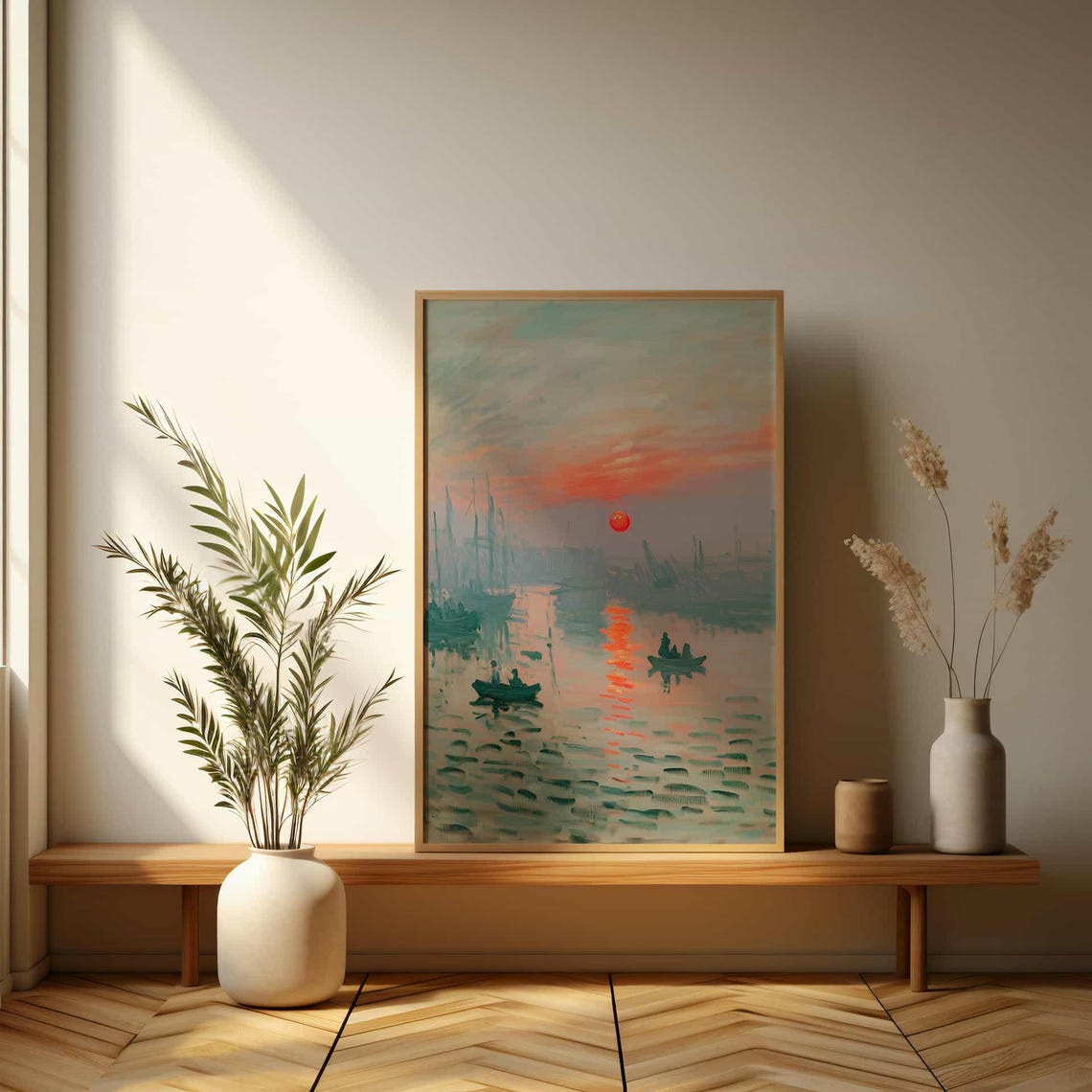 Claude Monet Impression Sunrise Harbor Boats Classic Art Poster - Image 3