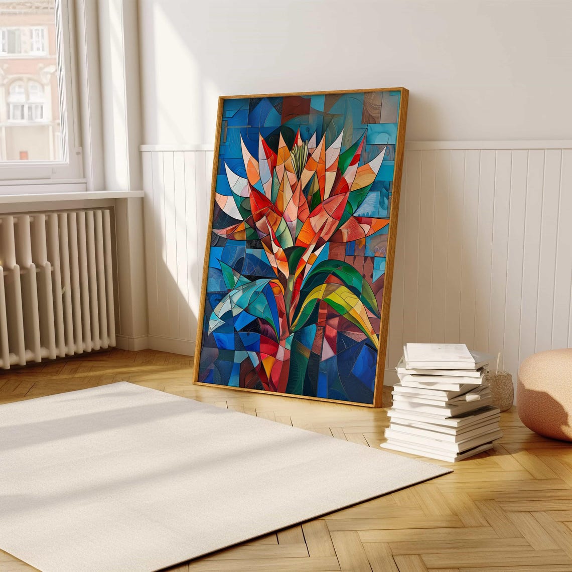 Vibrant Abstract Flower Poster Modern Geometric Art For Home Decor - Image 5