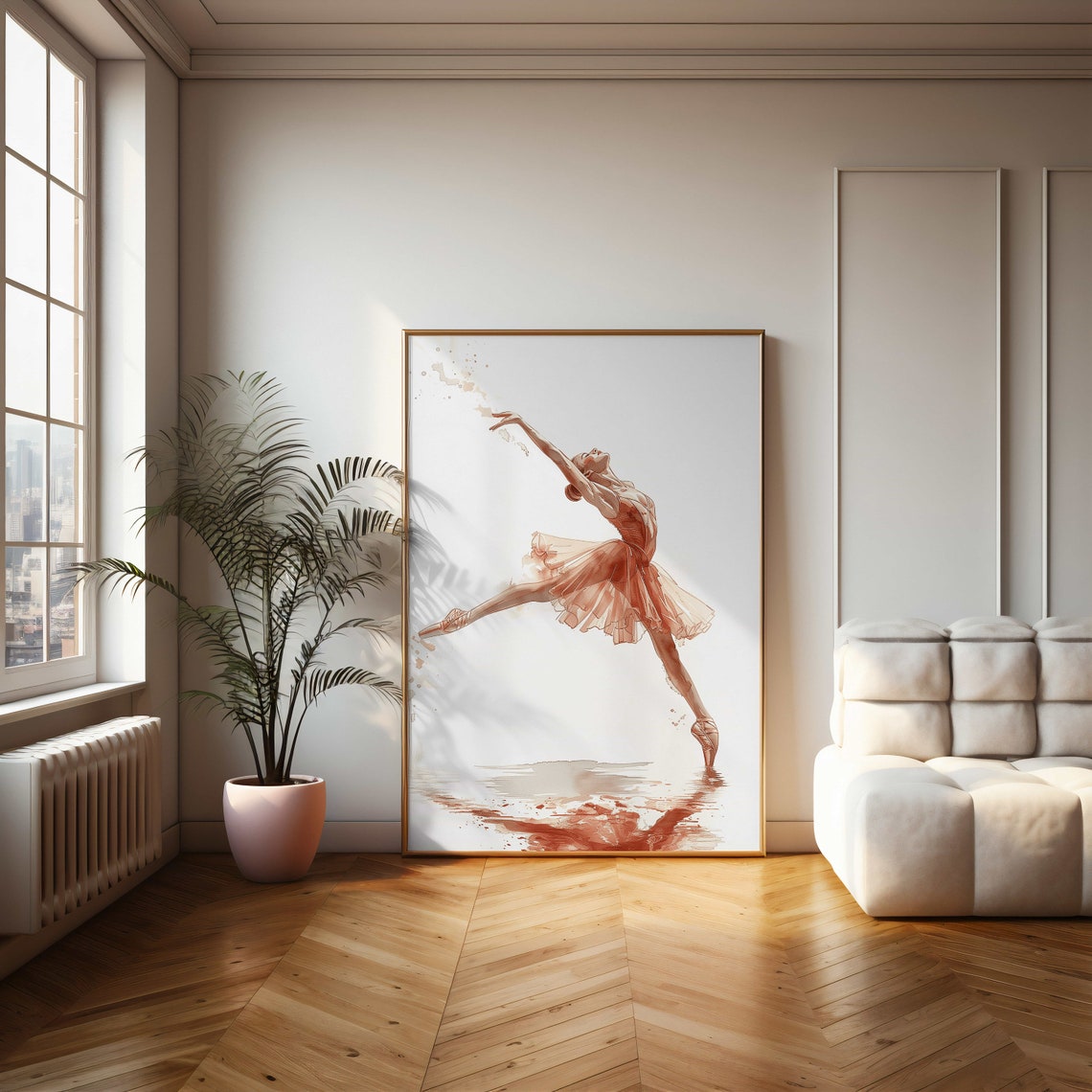 Graceful Ballet Dancer Poster Beautiful Watercolor Ballerina Wall Art - Image 2