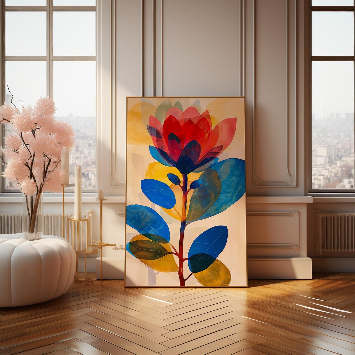 Stylish Botanical Floral Abstract Art Poster - Image 4