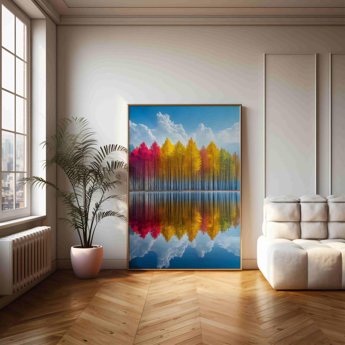 Colorful Trees Reflected Poster Stunning Forest Landscape Wall Art - Image 2