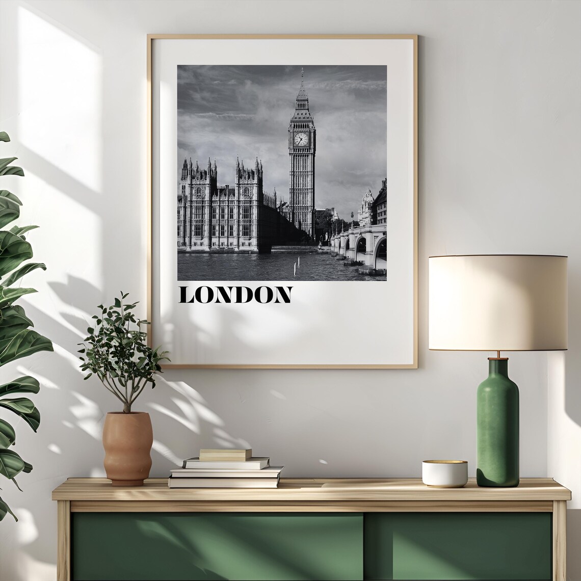 London Big Ben Parliament Black And White Photo Travel Poster