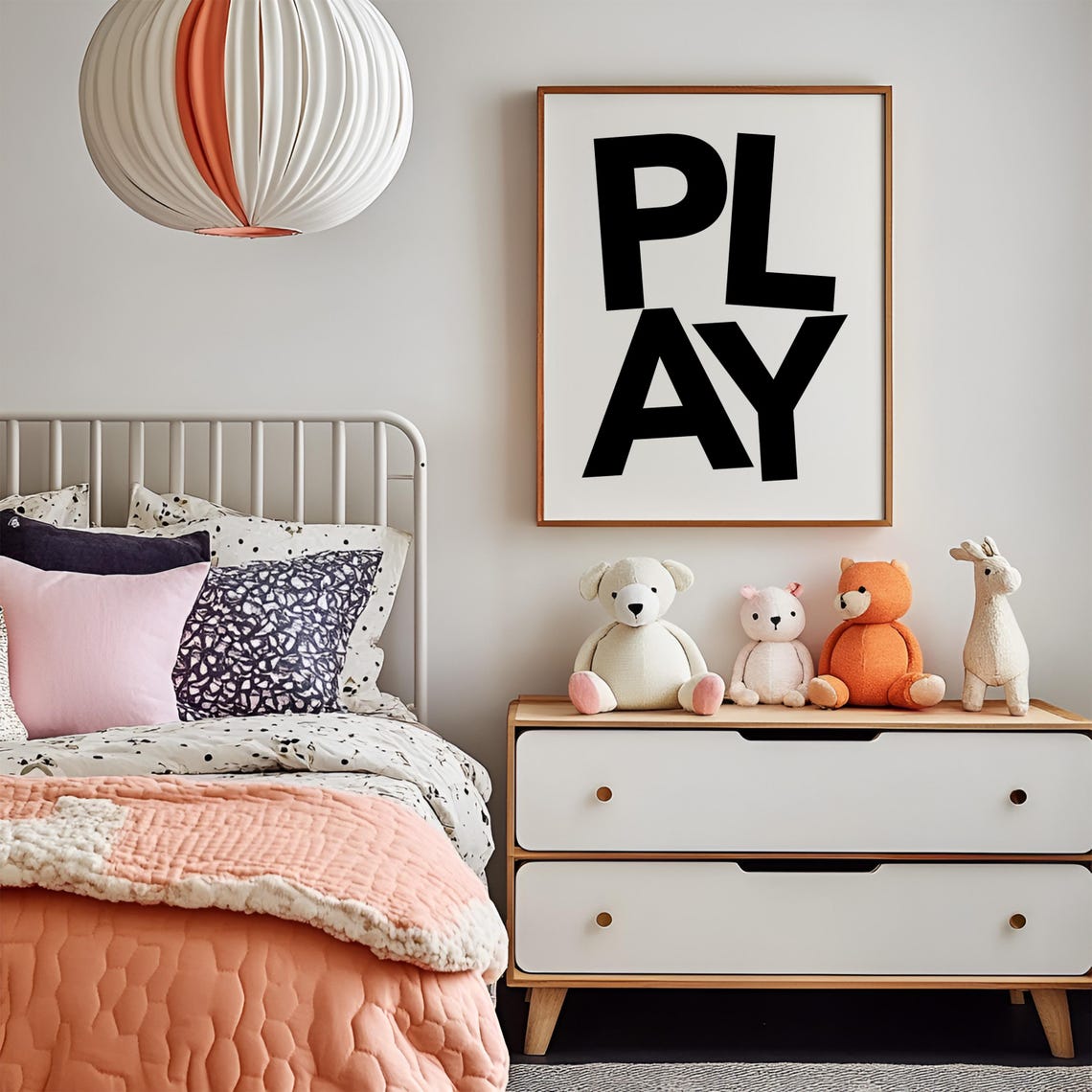 Play Bold Black Typography Poster Minimalist Playroom Kids Room Decor - Image 4