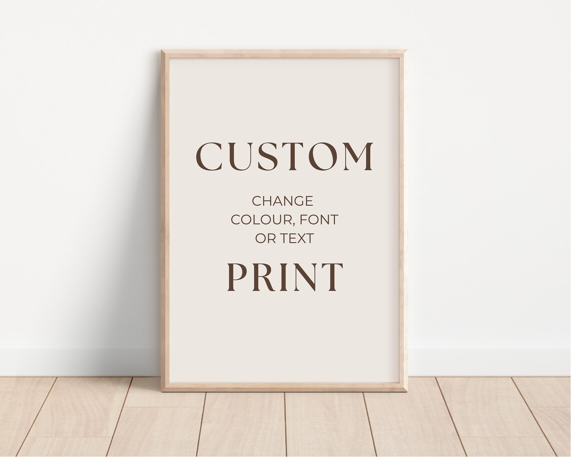 Custom Edit Print, Personalized Text Wall Art