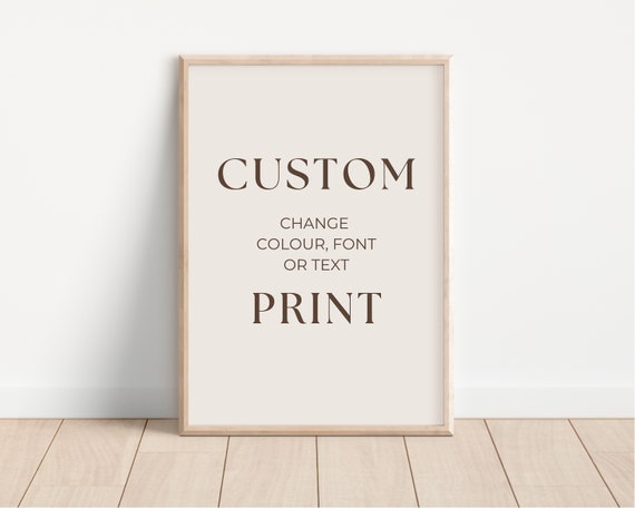 Custom Edit Print, Personalized Text Wall Art