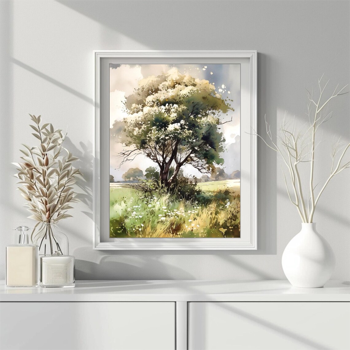 Oak Tree Watercolor Art Print, Nature Home Decor - Image 4