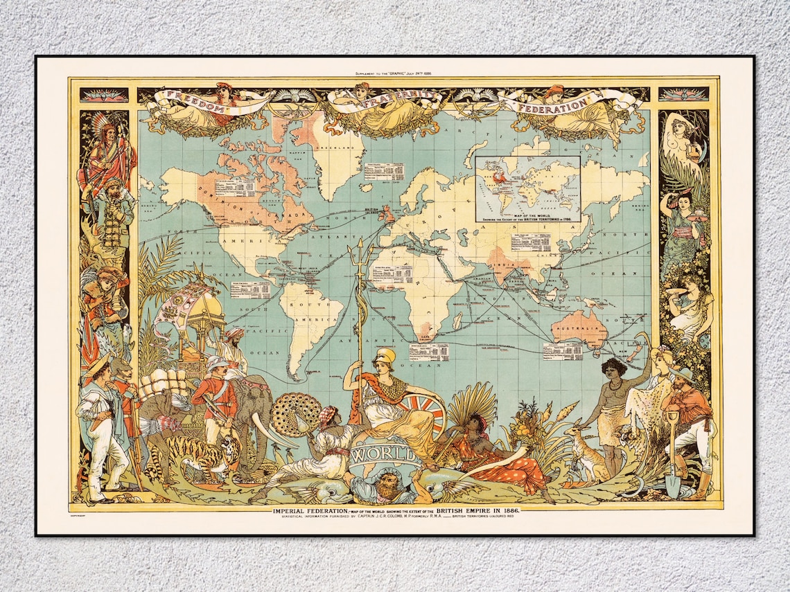 Imperial Federation Map of the British Empire, Travel Poster